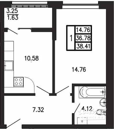 1-к квартира, 38.41 м², этаж 1/9 Крым - изображение 2