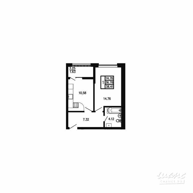 1-к квартира, 38.41 м², этаж 1/9 Крым - изображение 3