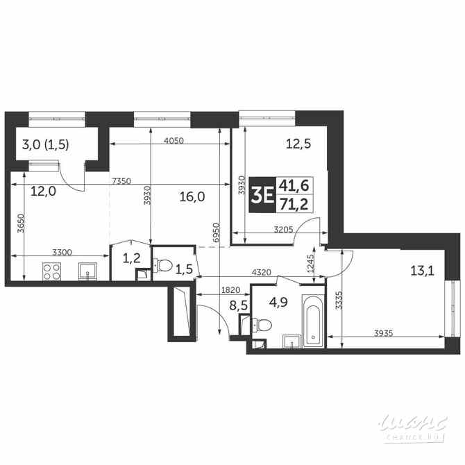 3-к квартира, 71.2 м², этаж 20/28 Москва - изображение 1