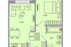 1-к квартира, 32.02 м², этаж 1/20