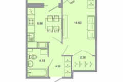 1-к квартира, 35.1 м², этаж 12/15