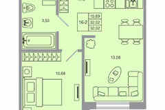 1-к квартира, 32.02 м², этаж 1/20