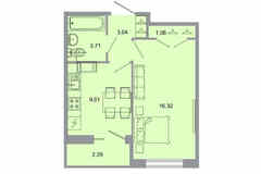 1-к квартира, 33.7 м², этаж 18/20