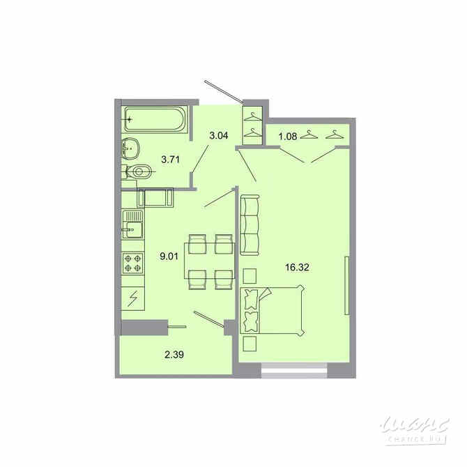 1-к квартира, 33.7 м², этаж 18/20 Бугры - изображение 1