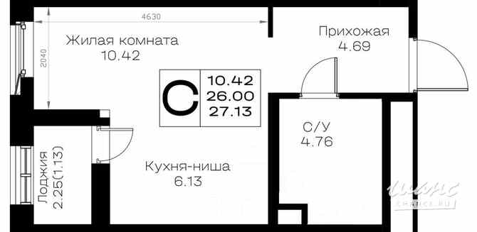 1-к квартира, 27.13 м², этаж 1/8 Всеволожск - изображение 3