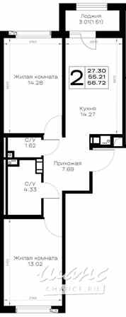 2-к квартира, 56.72 м², этаж 2/8 Всеволожск - изображение 3