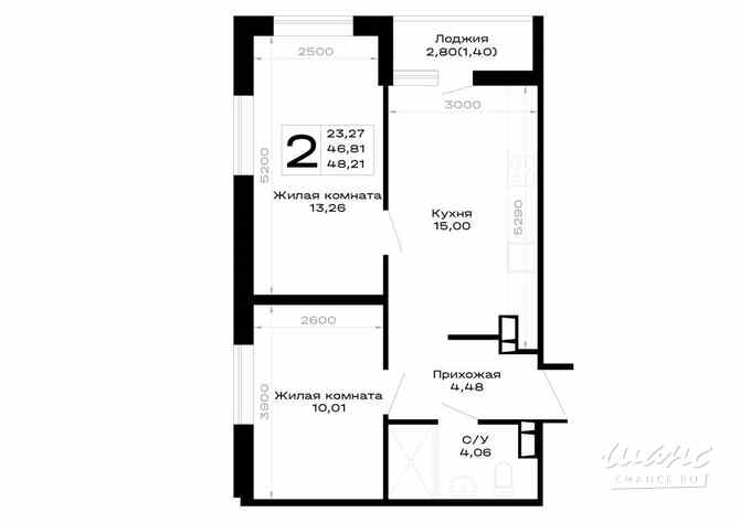 2-к квартира, 48.21 м², этаж 14/16 Майкоп - изображение 3