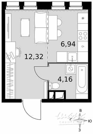 1-к квартира, 23.4 м², этаж 8/15 Москва - изображение 2