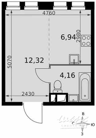1-к квартира, 23.4 м², этаж 8/15 Москва - изображение 1