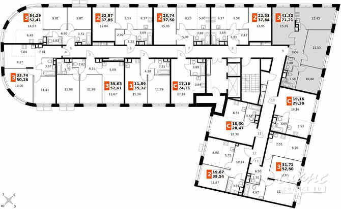 3-к квартира, 71.21 м², этаж 13/15 Москва - изображение 4
