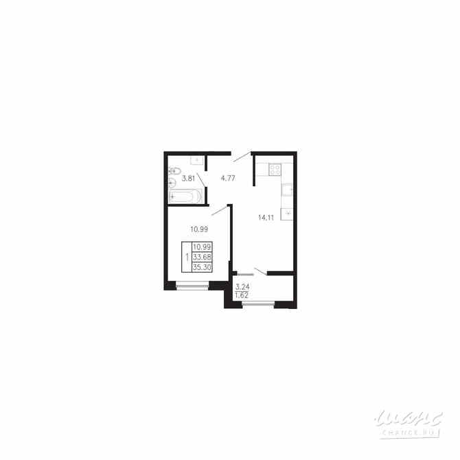 1-к квартира, 35.3 м², этаж 1/9 Крым - изображение 3