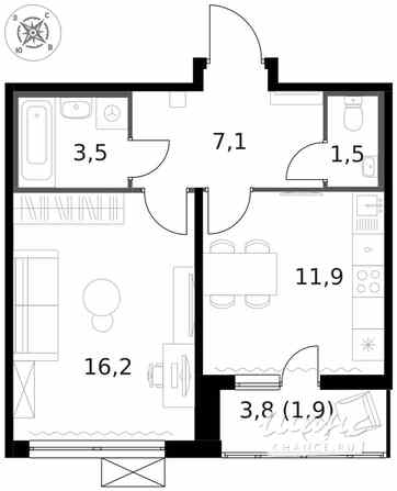 1-к квартира, 42.1 м², этаж 9/13 Москва - изображение 1