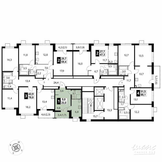 1-к квартира, 24.7 м², этаж 17/24 Люберцы - изображение 4