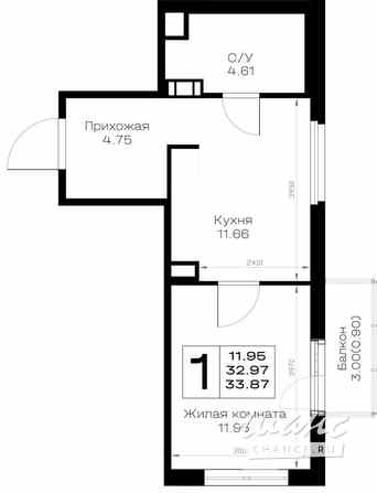 1-к квартира, 33.87 м², этаж 4/8 Всеволожск - изображение 3