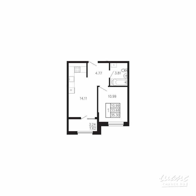 1-к квартира, 35.3 м², этаж 1/9 Крым - изображение 3