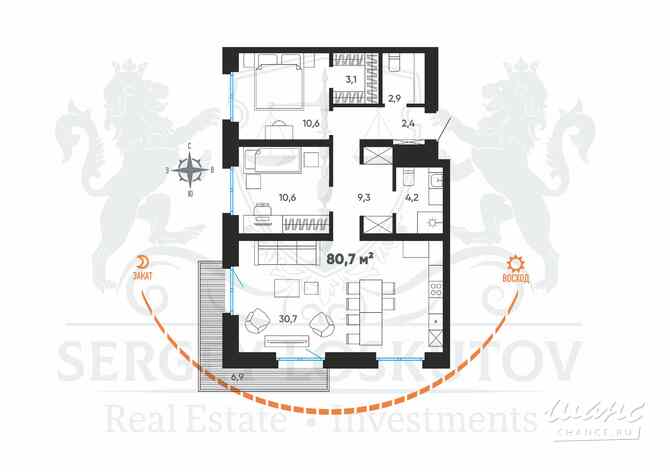 3-к квартира, 81 м², этаж 3/9 Екатеринбург - изображение 3