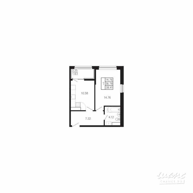 1-к квартира, 38.41 м², этаж 6/9 Крым - изображение 3