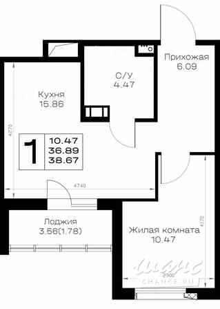 1-к квартира, 38.67 м², этаж 4/8 Всеволожск - изображение 3