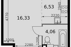 1-к квартира, 26.9 м², этаж 6/15