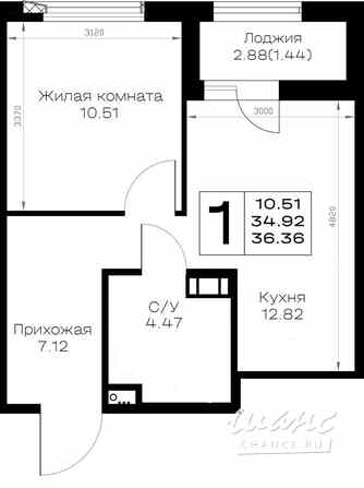 1-к квартира, 36.36 м², этаж 6/8 Всеволожск - изображение 3