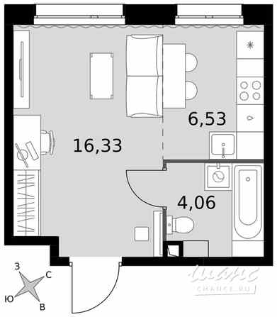 1-к квартира, 26.9 м², этаж 6/15 Москва - изображение 2