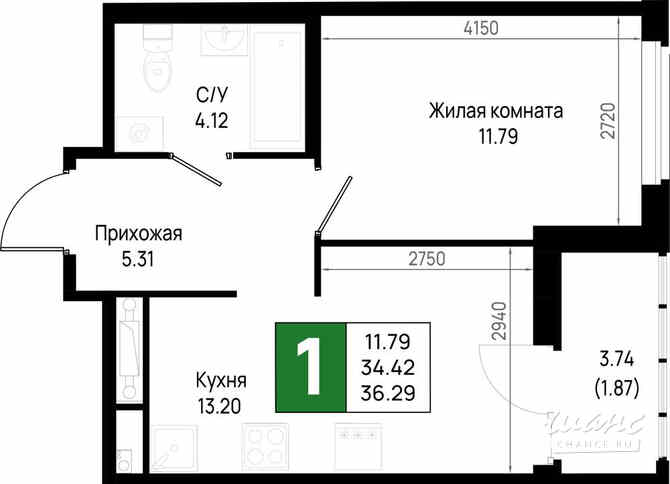 1-к квартира, 36.29 м², этаж 2/23 Всеволожск - изображение 3