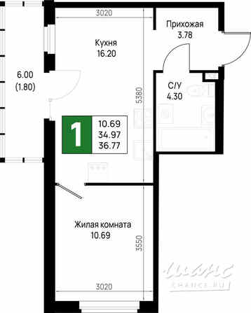 1-к квартира, 36.77 м², этаж 2/23 Всеволожск - изображение 3