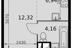 1-к квартира, 23.4 м², этаж 8/15