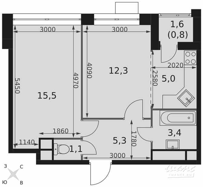 2-к квартира, 43.4 м², этаж 9/22 Москва - изображение 1