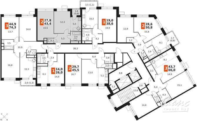 2-к квартира, 43.4 м², этаж 9/22 Москва - изображение 4