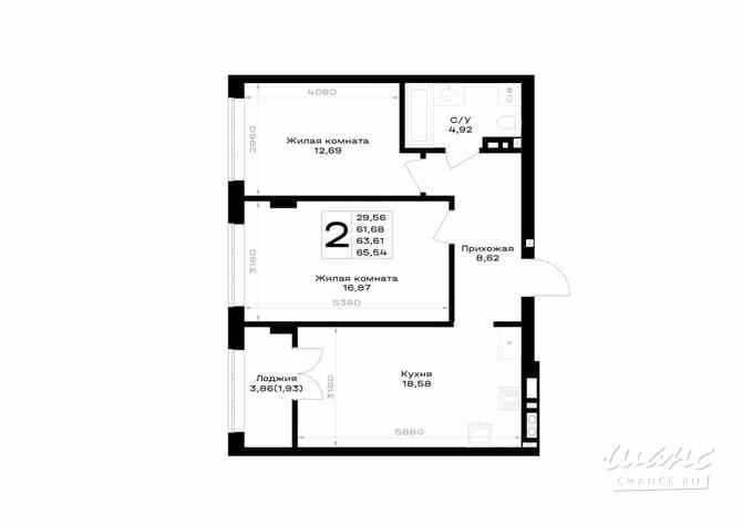2-к квартира, 63.61 м², этаж 3/7 Гурьевск - изображение 3