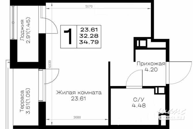 1-к квартира, 34.79 м², этаж 8/8 Всеволожск - изображение 3