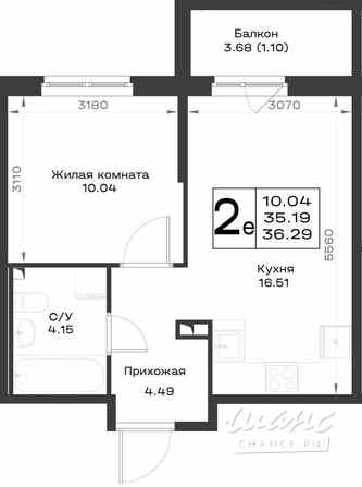 2-к квартира, 36.29 м², этаж 2/23 Всеволожск - изображение 3