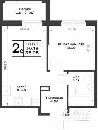 2-к квартира, 36.25 м², этаж 2/23 Всеволожск - изображение 3