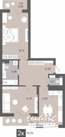 2-к квартира, 70 м², этаж 7/7 Светлогорск - изображение 3