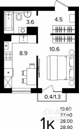 1-к квартира, 28 м², этаж 3/4 Гурьевск - изображение 3