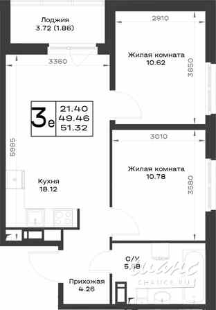 2-к квартира, 51.32 м², этаж 20/23 Всеволожск - изображение 3