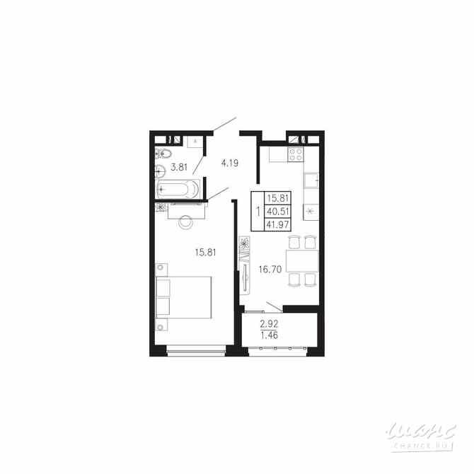 1-к квартира, 41.97 м², этаж 6/9 Крым - изображение 3