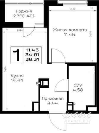 1-к квартира, 36.31 м², этаж 3/8 Всеволожск - изображение 3