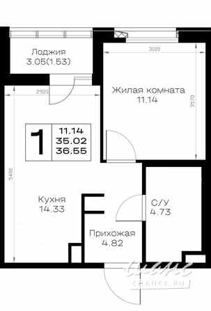 1-к квартира, 36.55 м², этаж 1/8 Всеволожск - изображение 3