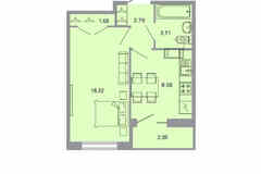 1-к квартира, 32.6 м², этаж 7/20