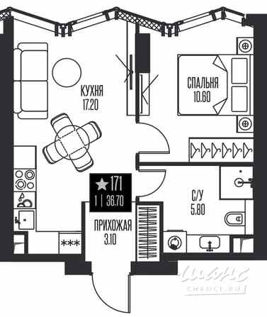 1-к квартира, 36.7 м², этаж 15/56 Москва - изображение 1