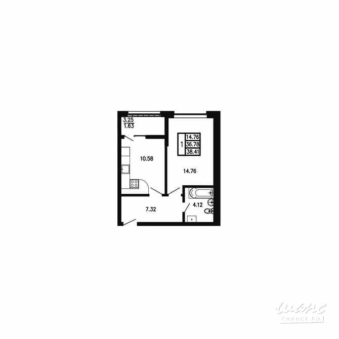 1-к квартира, 38.41 м², этаж 2/9 Крым - изображение 3