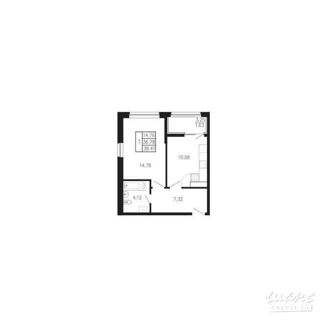 1-к квартира, 38.41 м², этаж 4/9 Крым - изображение 3