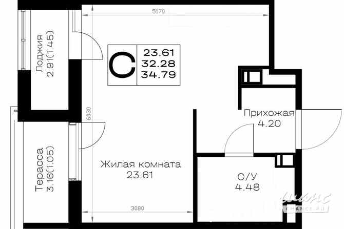 1-к квартира, 34.79 м², этаж 8/8 Всеволожск - изображение 3