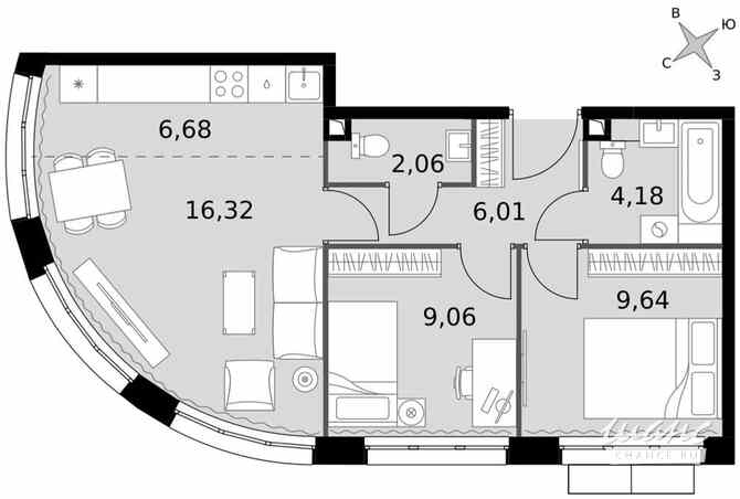 3-к квартира, 54 м², этаж 2/15 Москва - изображение 1