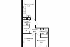 2-к квартира, 59.5 м², этаж 9/16