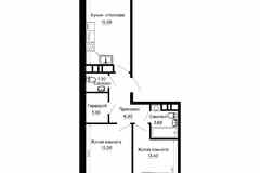 2-к квартира, 59.5 м², этаж 8/16