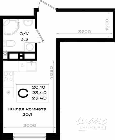 1-к квартира, 23.4 м², этаж 14/18 Аксай - изображение 3