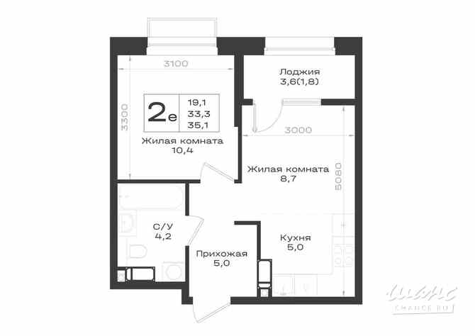 2-к квартира, 35.1 м², этаж 18/18 Аксай - изображение 3